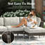  7-Piece Outdoor Modular Wicker Sectional Sofa with Fire Pit Table, Patio Furniture Conversation Set with Deep Seating and Thick Cushions-1080024930