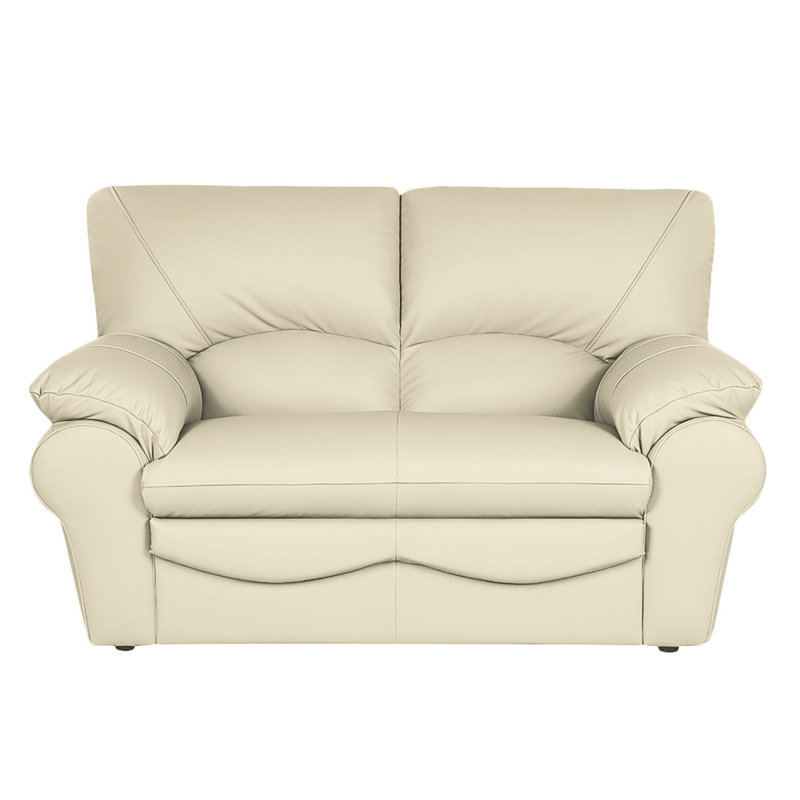 Heppman 2 Seater Top Grain Leather Sofa, Beige