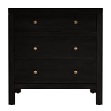Nora 25 in. W Rectangular Wood 3 Drawer Nightstand