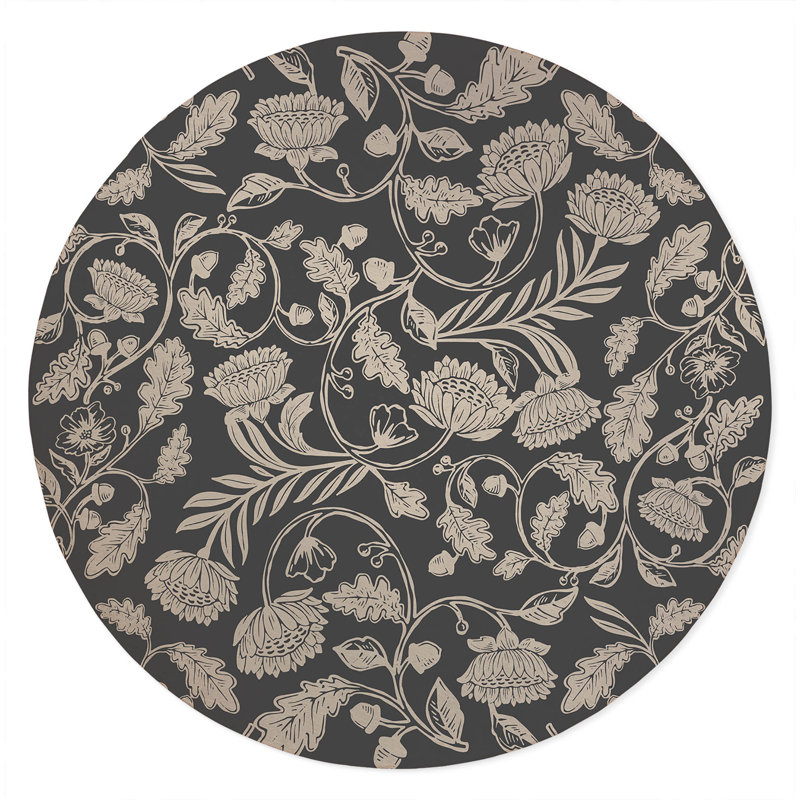 Autumn Vines Non Slip Outdoor Rug, Round 5'