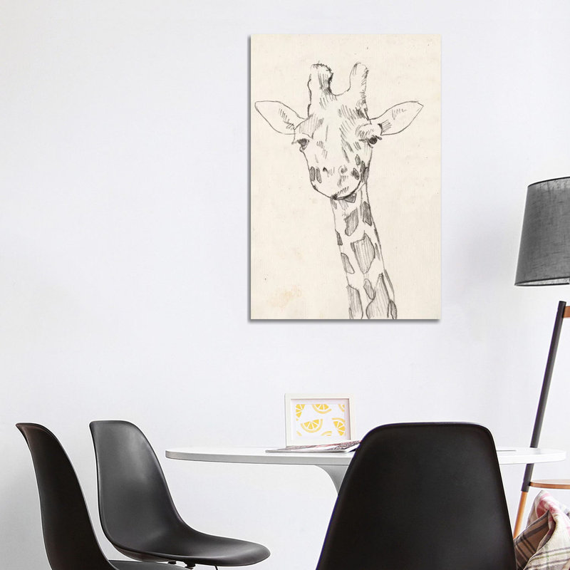 Giraffe Portrait II by Jennifer Goldberger - Wrapped Canvas Painting, 101.6 cm H x 66.04 cm W x 3.175 cm D