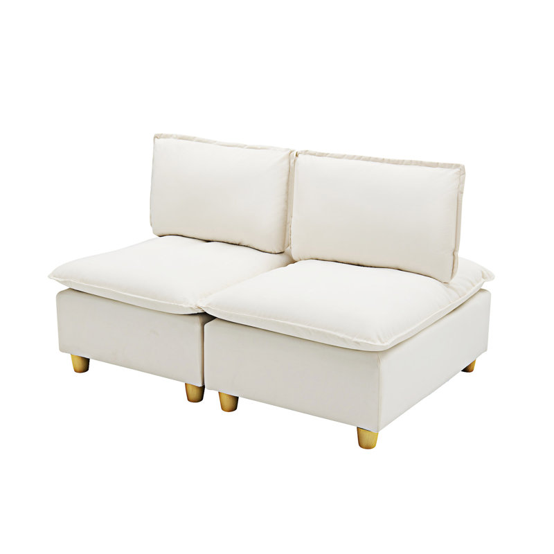 Minimalist Upholstered Sofa, Beige