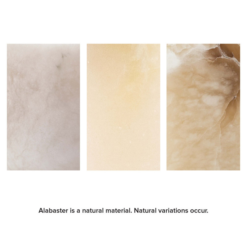 Selina Natural Stone Alabaster Table Lamp with Linen Shade