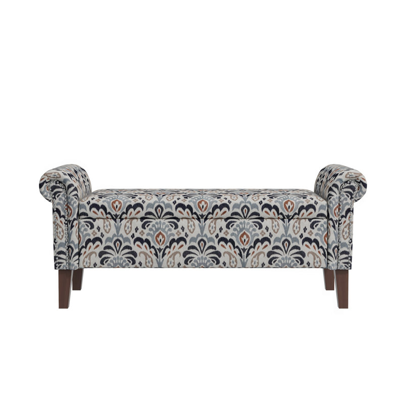 Repose-pieds avec rangement, Bleu marine / bleu floral