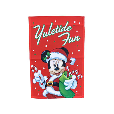 Drapeau Disney Mickey Mouse Yultide Fun Garden 12 po x 18 po