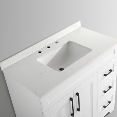 DodreHome 18.9'' White Marble Rectangular Bathroom Sink