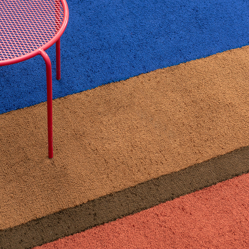 Habitat Festival Hand Tufted Striped Area Rug in Blue/Brown/Red/Green, Rectangle 5'3" x 7'6"