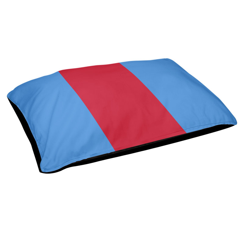 Coussin Houston, Grand (l 50 po x P 40 po x H 7 po), Bleu / rouge
