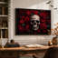 Toile grise grise entourée de roses rouges et d'art d'Halloween sur toile noire-1606574504
