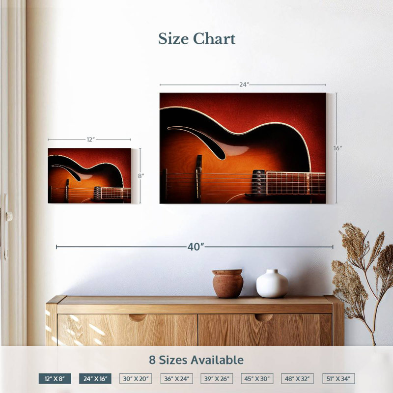Guitare brillante, H 16 po x l 24 po
