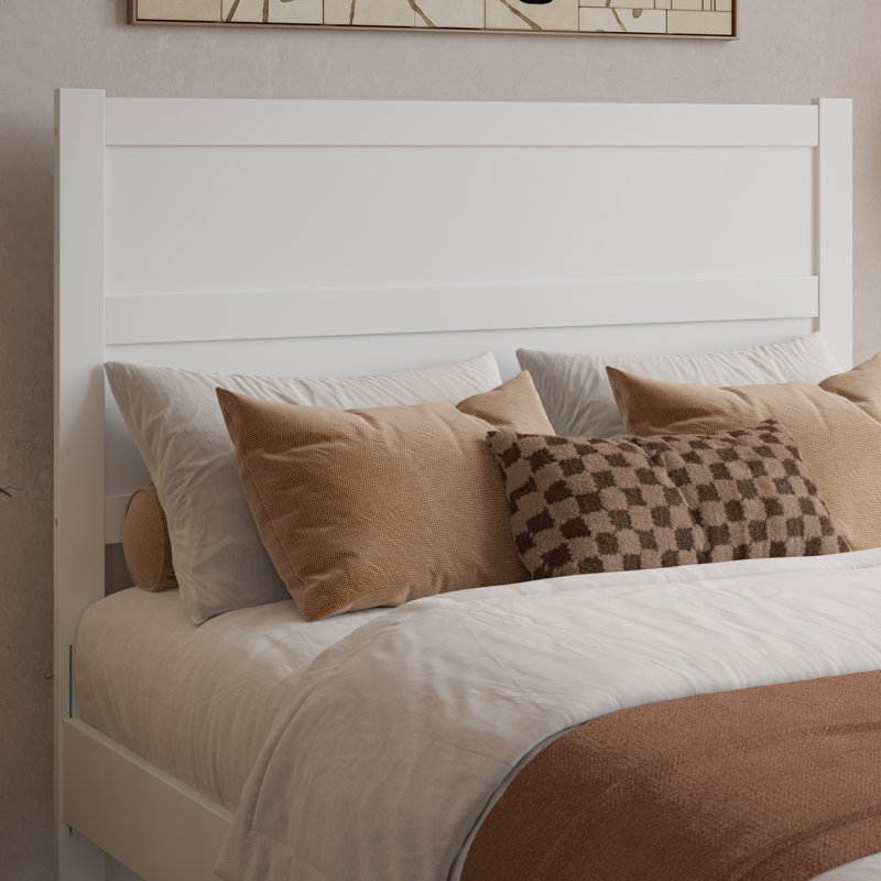 Lit plateforme Aveline, Lit double, Blanc