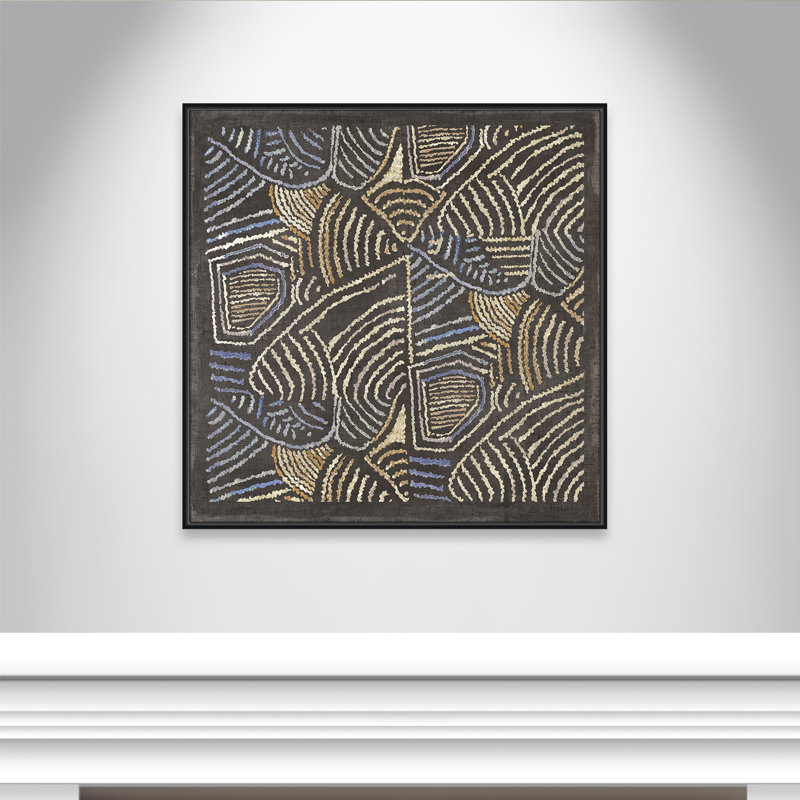 «Golden Folklore III» par Aimee Wilson, H 37,5 po x l 37,5 po, Noir