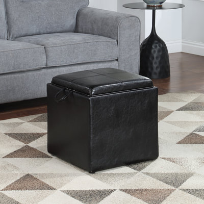 Aihnoa Square Ottoman with Stool and Reversible Tray