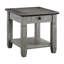 Table de bout Verduzco 24 "deux tons gris antique avec tiroir de rangement et tablette ouverte-720000627