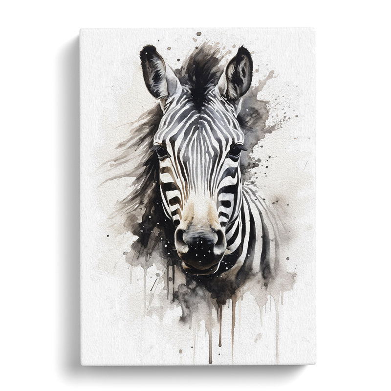 Zebra Gestural No.2 - Wrapped Canvas, 60cm H x 40cm W x 3cm D