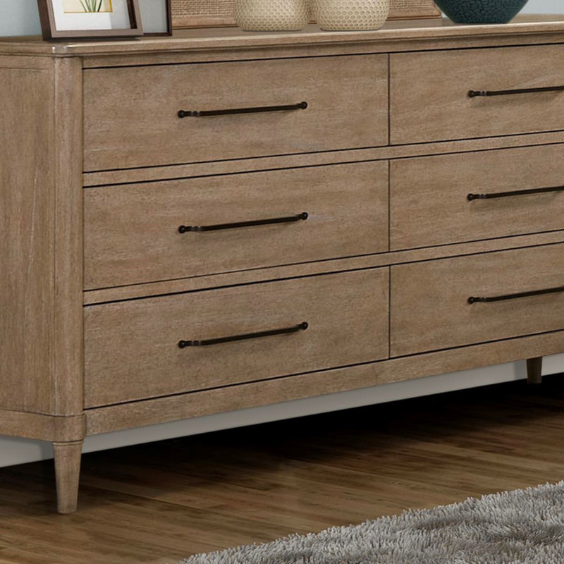 Commode à 6 tiroirs Casual finition sable