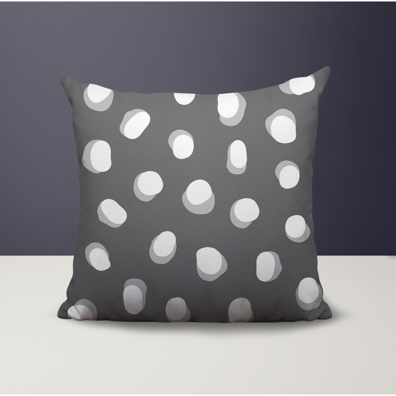 Oreiller réversible intérieur / extérieur Jayi Spots, 18 x 18, Gris