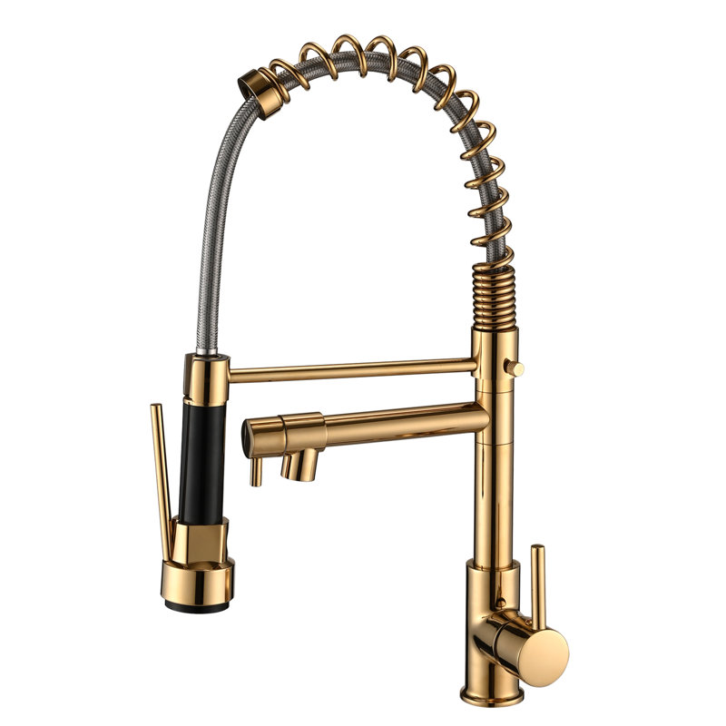 Robinet de cuisine à douchette extractible en acier inoxydable - Poignée unique, finition anti-rayures et antirouille, rotation à 360°, débit maximal de 1,8 gpm. Style moderne, acier inoxydable, résistant aux égratignures et à la rouille, pivotant.
