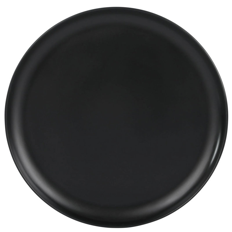 Matte Black Melamine 12-Piece Dinnerware Set for 4