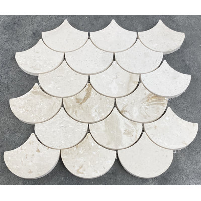 Shellstone 3" X 3" Travertine Mosaic Tile