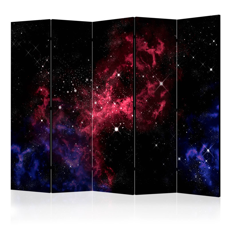 Gurprit 225cm W x 172cm H 5 - Panel Solid Wood Folding Room Divider