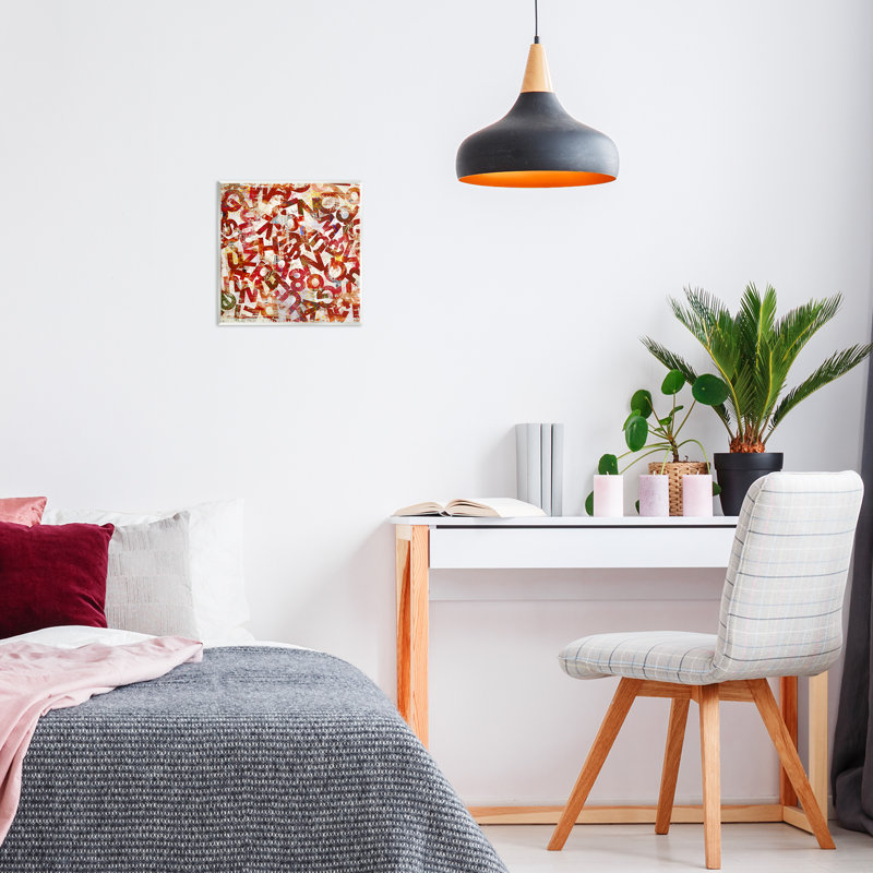 Art mural rouge sur plaque typographique par Laura Gibson