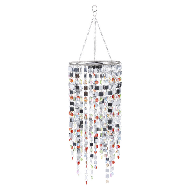 Luminaire suspendu d'extérieur à énergie solaire intégré Muid, Multicolore, H 30,75 po x l 8,5 po x P 8,5 po