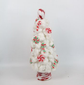 Plush Tree With Peppermint And Candy Canes Christmas Decoration - 16.5"