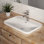 Lavabo de salle de bain vasque rectangulaire semi-encastré blanc avec trou de robinet simple et trop-plein chromé Los Flexi 24 po x 17 po