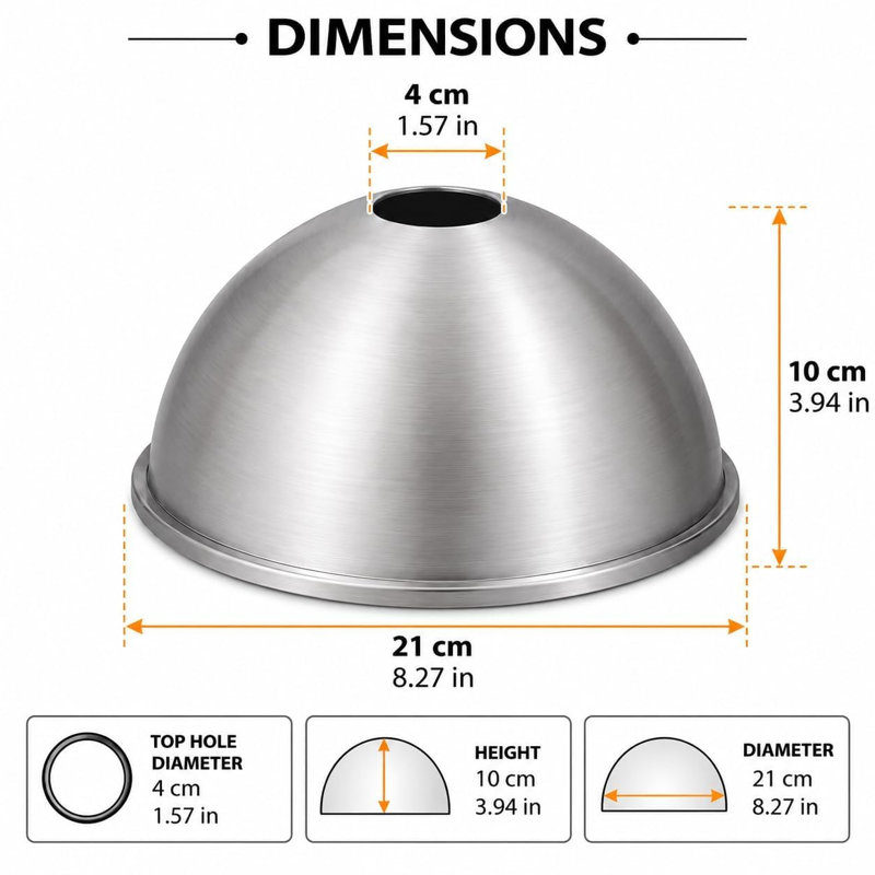 8.27" Dome Pendant Lamp Shades 3-Pack, Yellow