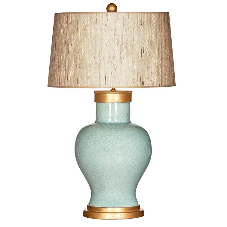 Cove Couture 31" Aqua/Gold Table Lamp