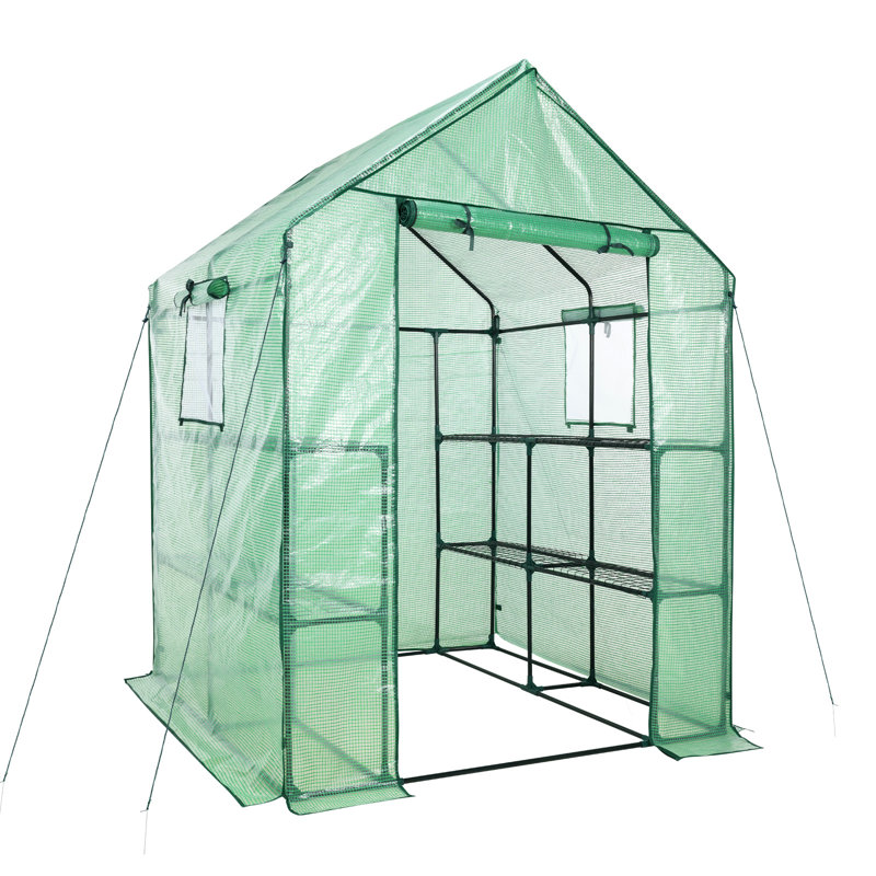 Aoodor Walk-in Greenhouse with 4 Shelves, 4.7' W x 4.7' D