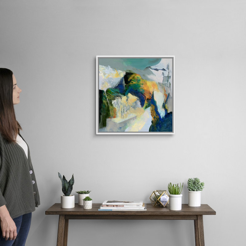 Reproduction d’art sur toile, "iceberg" par Emilia Arana, Cadre blanc, H 22 po x l 22 po x P 1,75 po