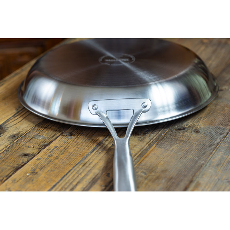 Poêle à frire en acier inoxydable Davyline, 12.5"