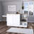 3 Open Shelves Kitchen Island In White And Ash For Spacious Storage Cart With Ample Space Kitchenware