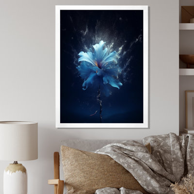 Amaryllis, fleur bleue abstraite sur toile