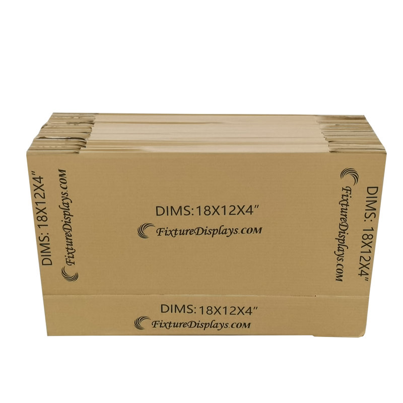 Fixturedisplays® 20 Pack 18X12X4" Printed Shipping Boxes, Full Overlap Flaps, Singlewall B Flute Cardboard Box For Shipping, Mailing, Packaging And Storage, Custom Size & Print Welcome 18X12X4-20PK