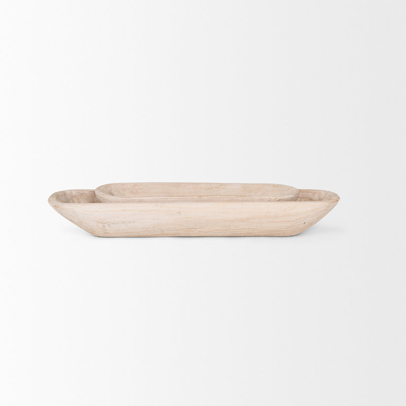 Plateau en bois massif Moores - ensemble de 2, Naturel