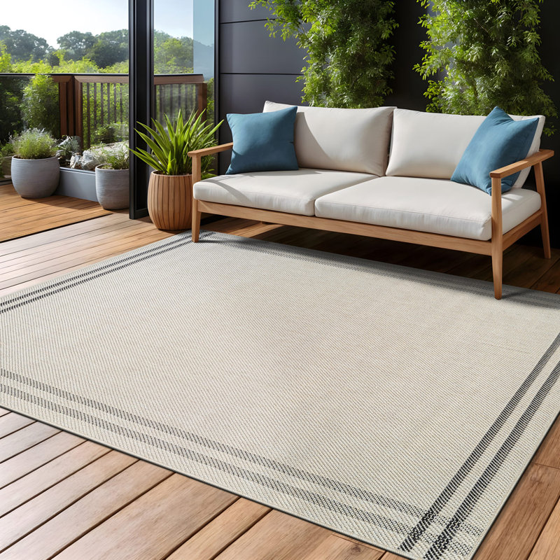 Tapis intérieur / extérieur, Ivoire ivoire, Rectangle de 10 pi x 14 pi