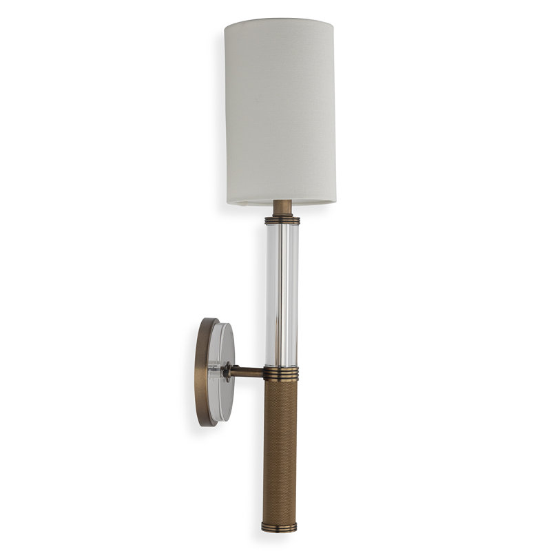 Reynolds Crystal Sconce, Aged Brass