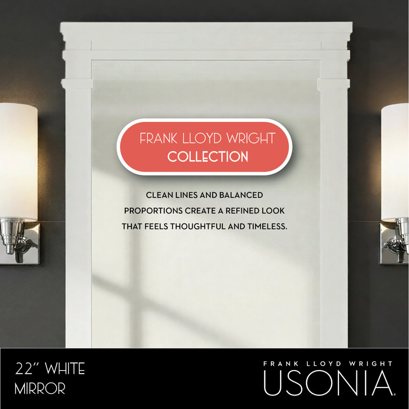 Lankford Wood Mirror, White, 22 x 1.25 x 30