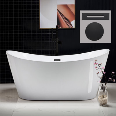 67'' x 32'' Freestanding Soaking Acrylic Bathtub