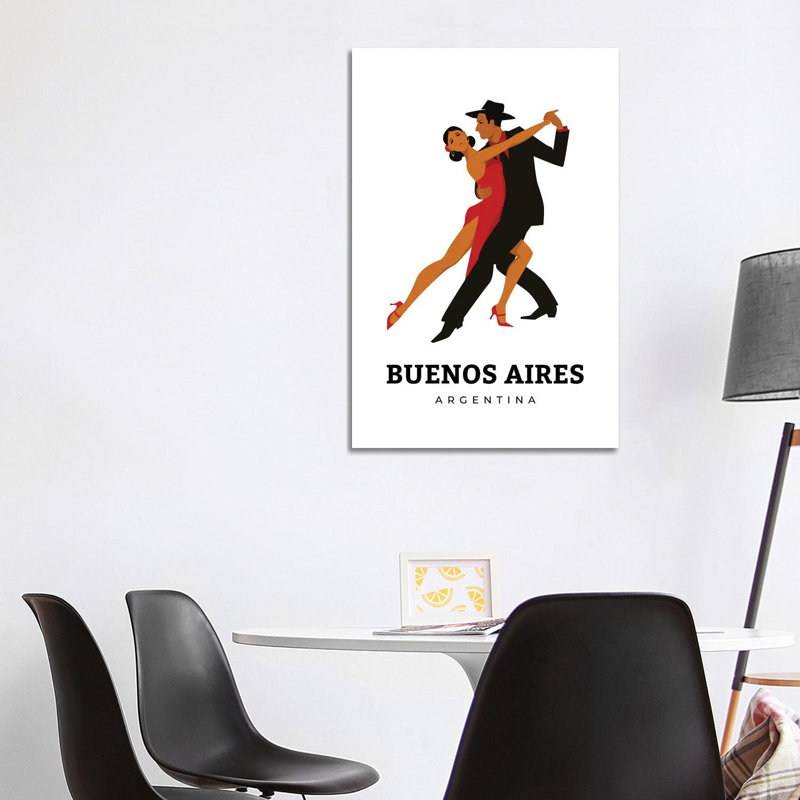 Art Deco Tango Dances Of Buenos Aires Argentina by Design Harvest - Wrapped Canvas Print, 101.6 cm H x 66.04 cm W x 1.91 cm D