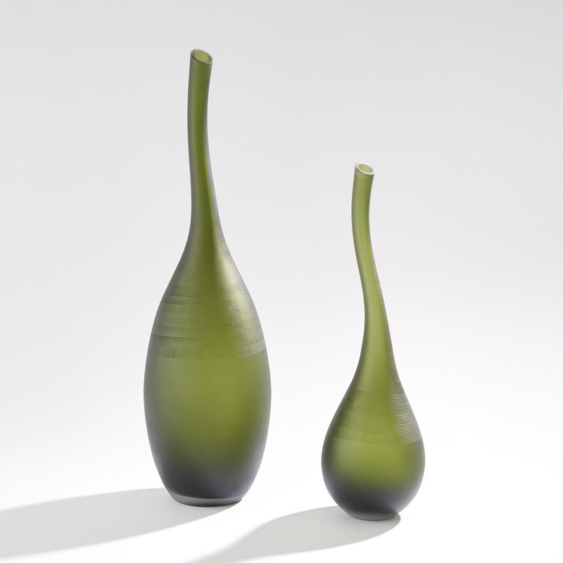 Curvature Bottle, 24.25" H x 7" W x 7" D, Olive