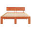 Bed Frame With Headboard Wax Brown Solid Pine Wood