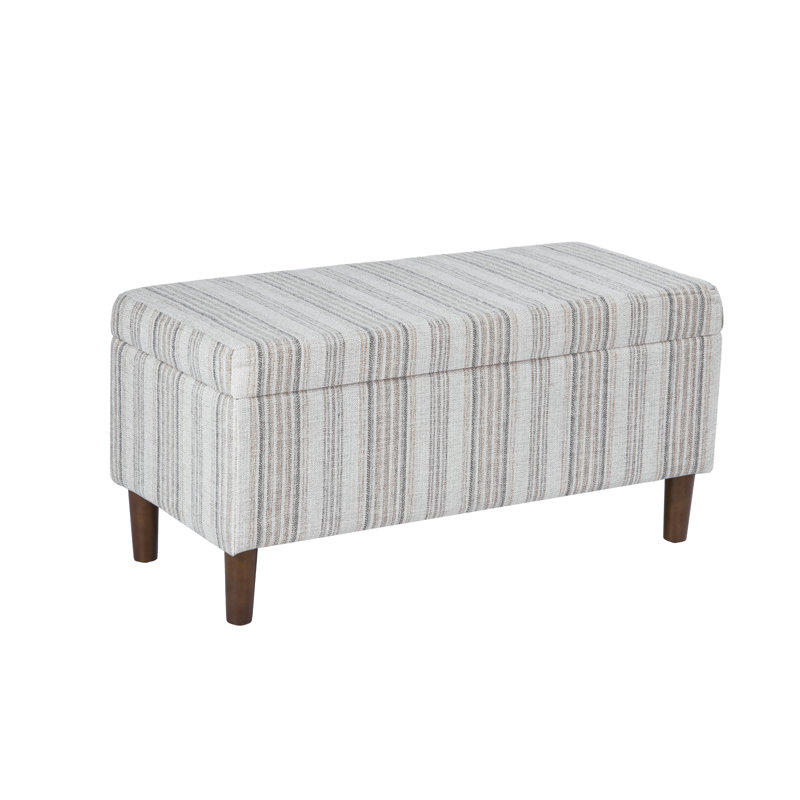Banc de rangement rembourré Besart, Grey Stripe