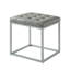 18" Faux Leather Grey Cube Ottoman-25855838