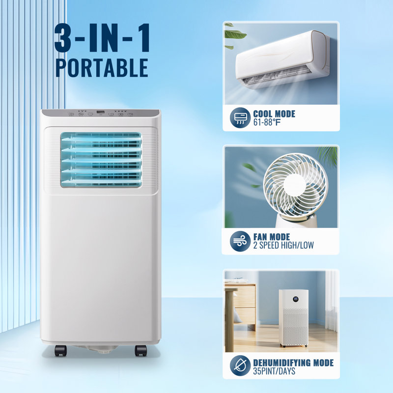 WANAI 8000 BTU Portable Air Conditioner for 250 Square Feet