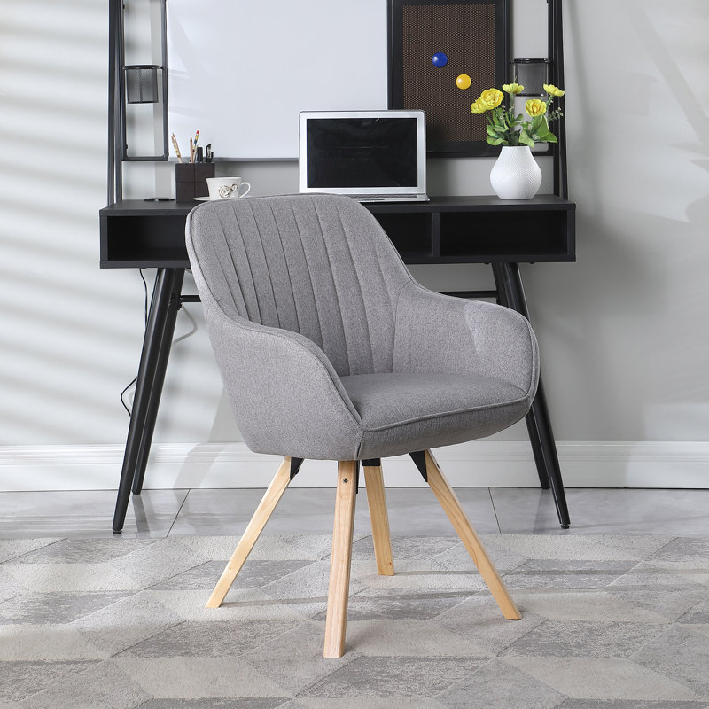 Fauteuil pivotant l 22,45 po Bryten, Gris, Naturel