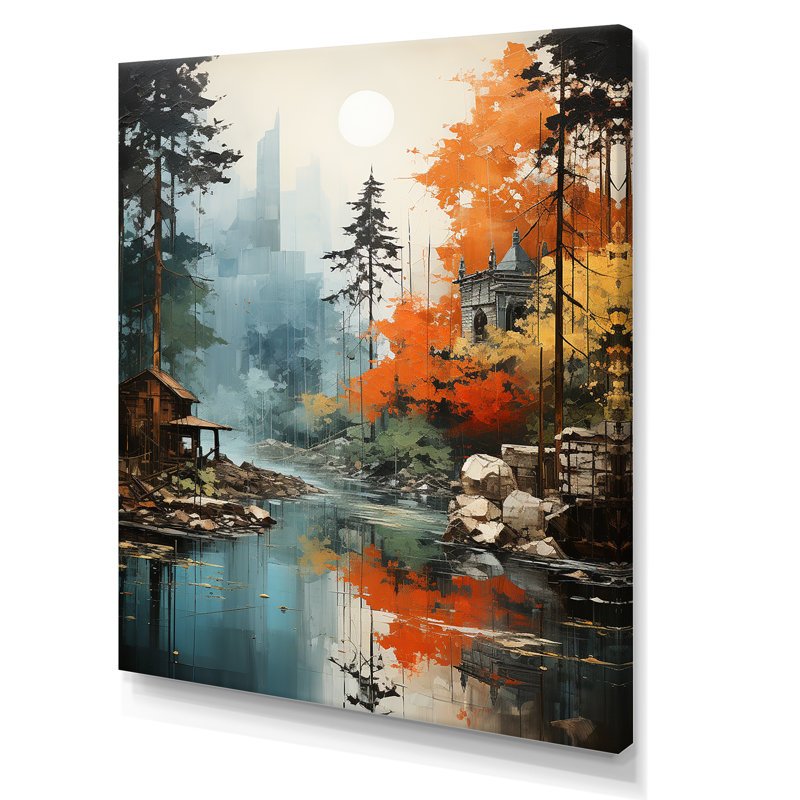«Autumn Forest Collage I», reproduction sur toile, Toile tendue, H 44 po x l 34 po x P 1,5 po